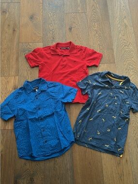 Calvin Klein Red Polo and Blue Collared Shirts Bundle